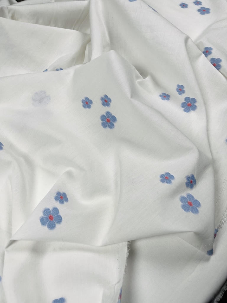 11502312.55 پارچه وال گلدوزی Petite Azure Bloom Voile - Image 1