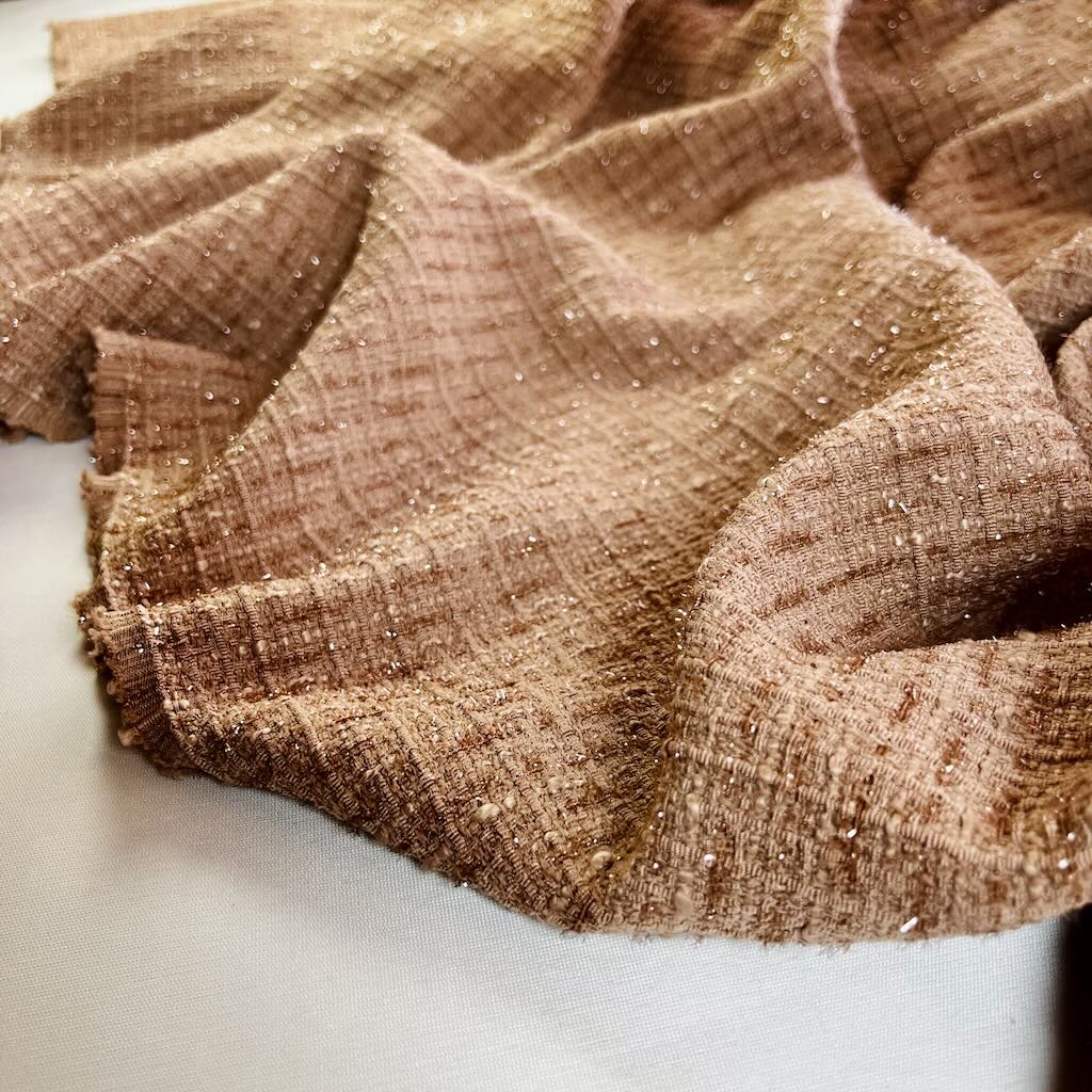 3311156852 c پارچه شنل Stretch Metallic Bouclé Tweed - Image 1