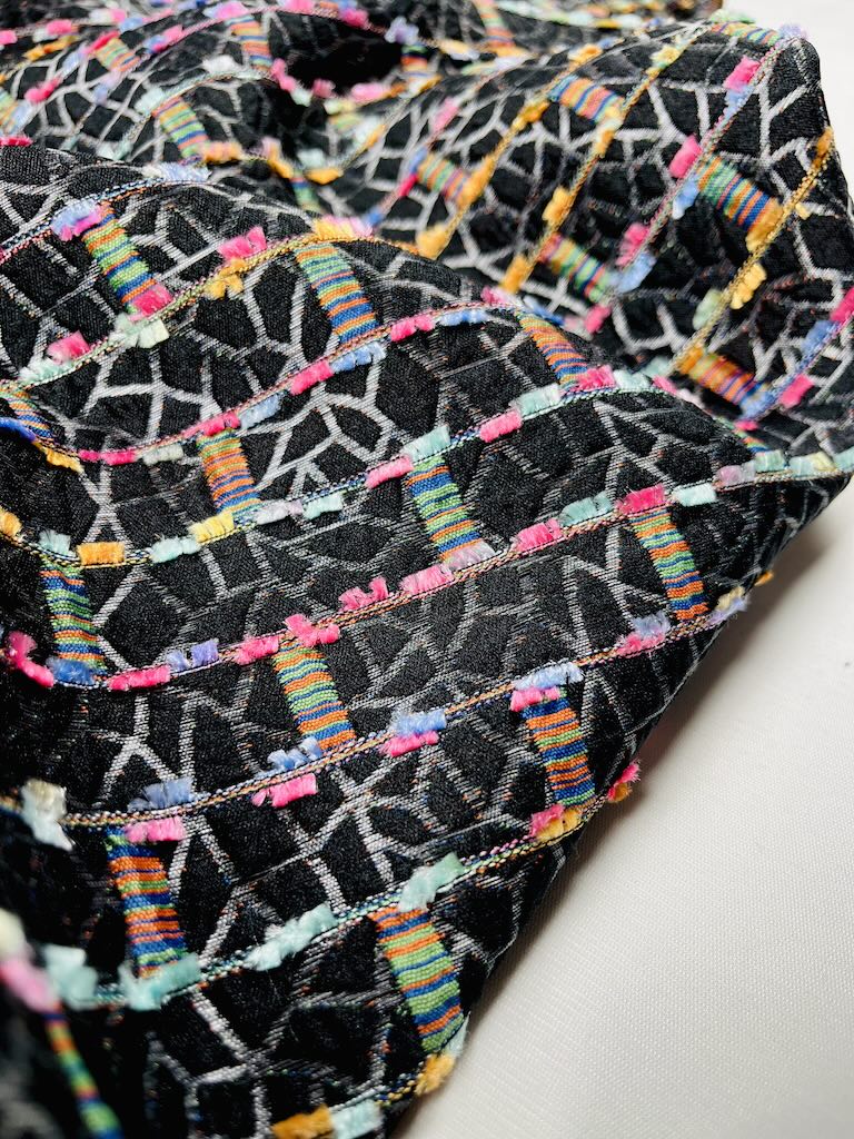 4211196696 c پارچه ژاکارد Prismatic Mosaic Noir Jacquard - Image 1