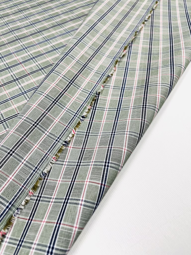 1151929Width : 155 پارچه تترون Campus Plaid Poly-Cotton - Image 1