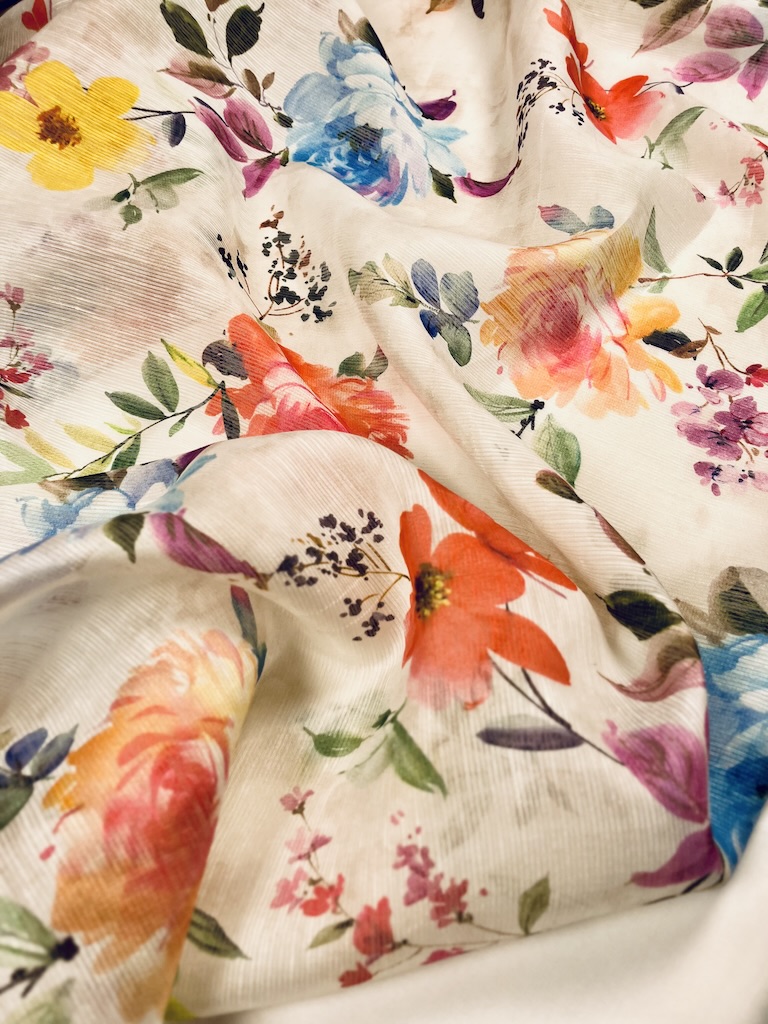 11547011.2 پارچه لینن ظریف Summer Watercolor Floral Fine Linen - Image 1