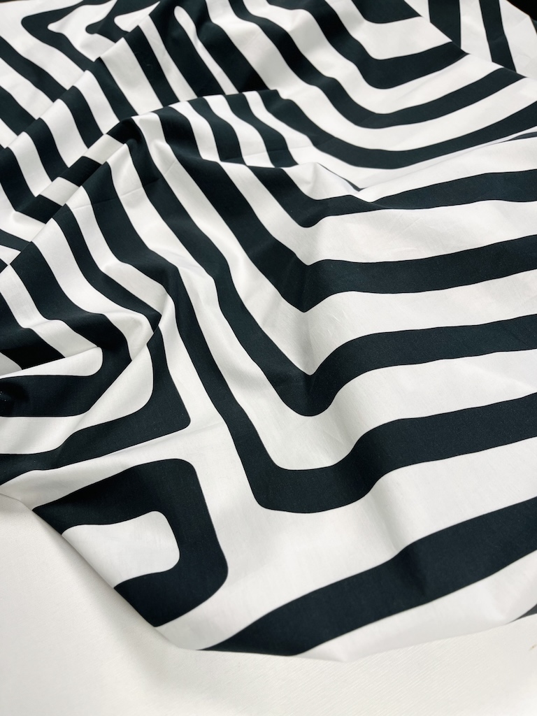 1158698.07 پارچه کتان نخ Zebra Labyrinth Cotton - Image 1