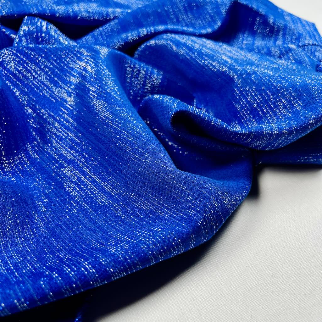 4101124686711.73 پارچه ژاکارد Royal Blue Linear Lurex - Image 1