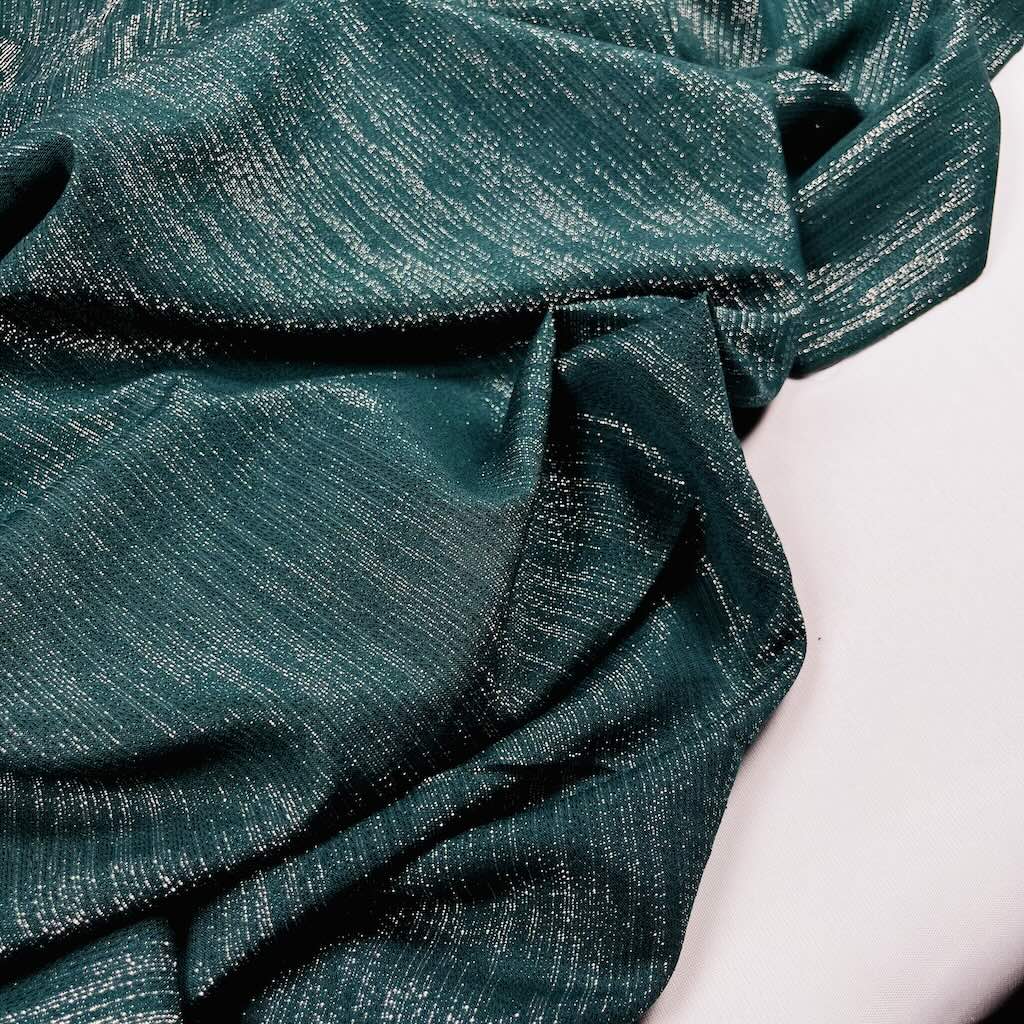4101124686811.73 پارچه ژاکارد Dark Emerald Linear Lurex - Image 1
