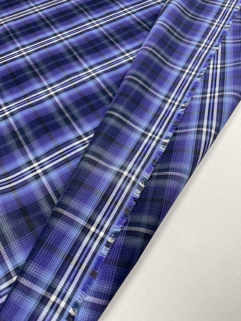 1152008.8LavenderPlaidWidth 154 پارچه تترون LavenderPlaid Poly-Cotton - Image 1
