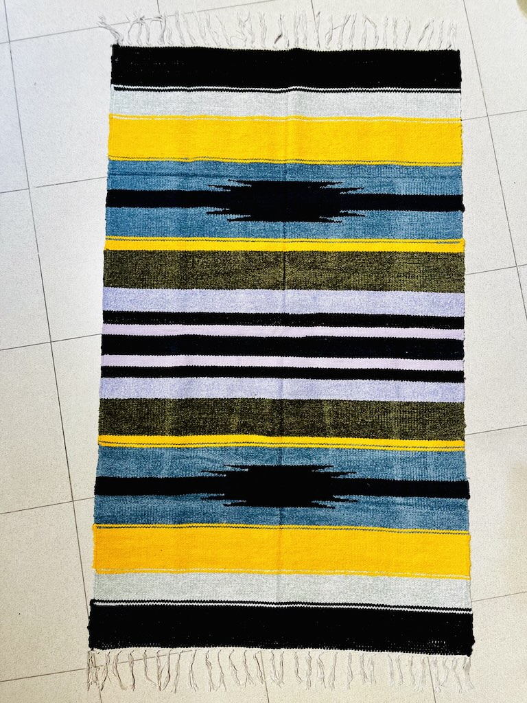 1955471 b گلیم هندی Flatweave Striped - Horizen - Image 1