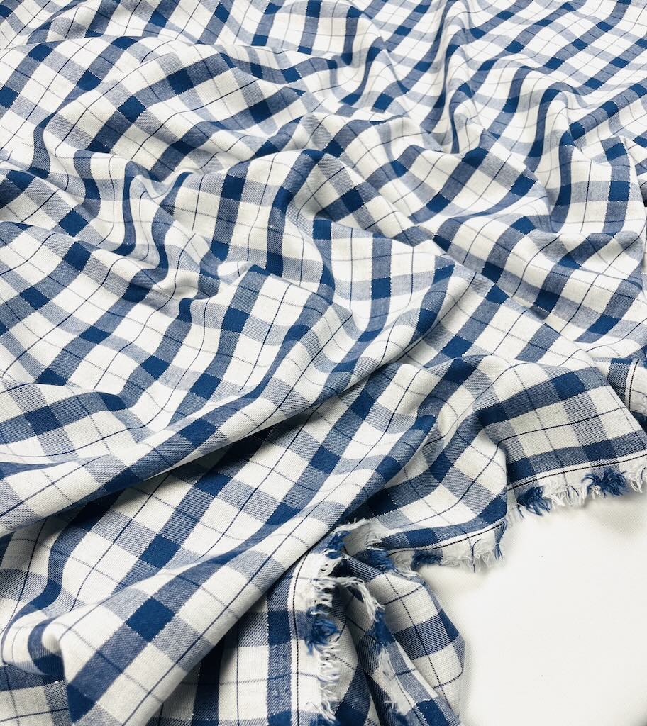 31126021 a پارچه وال Steel Blue Check - Image 1