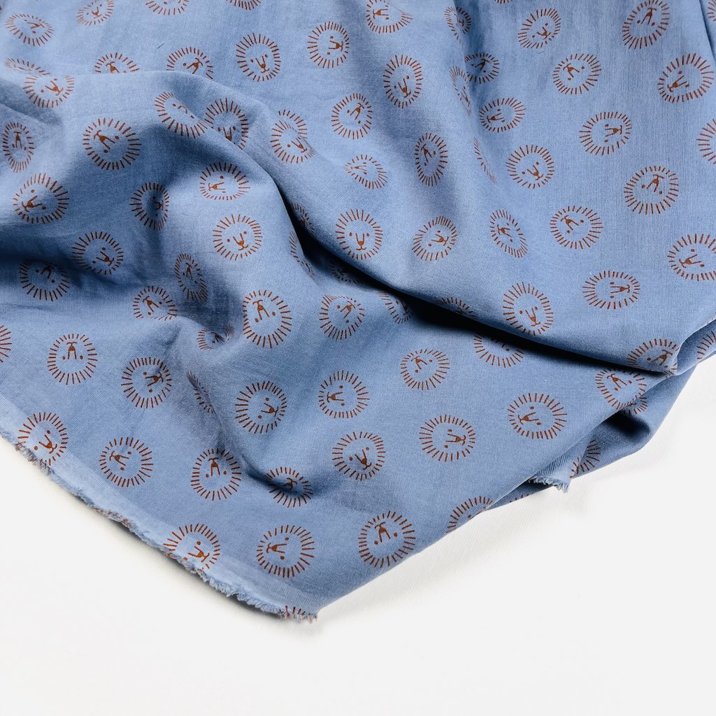 3112602611.12 پارچه موسلین Little Lion Blue - Image 1