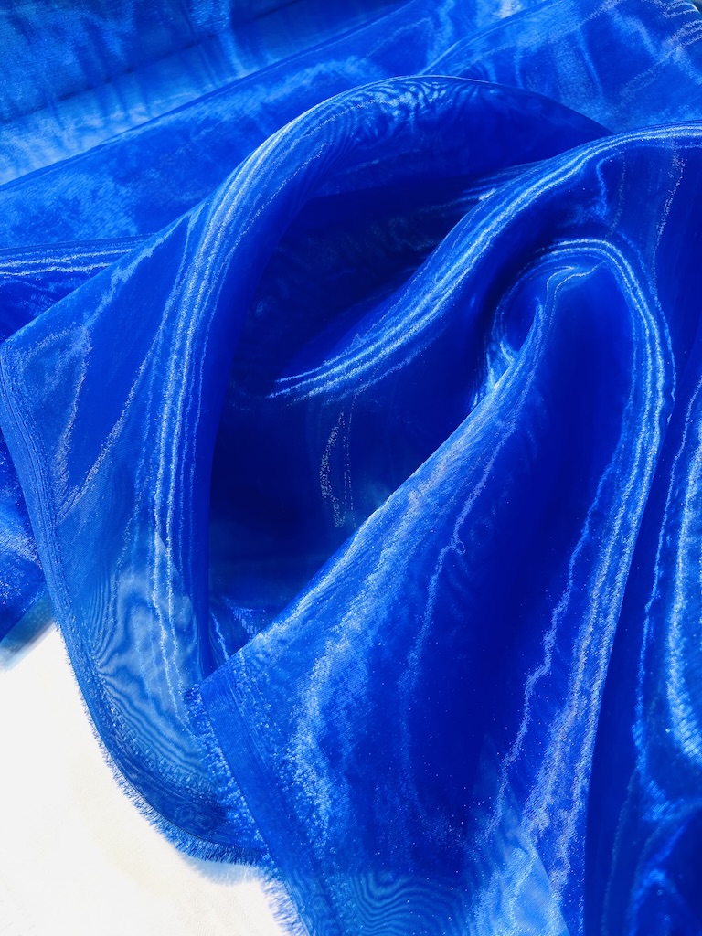 4111186660 a پارچه ارگانزا Royal Blue Organza - Image 1