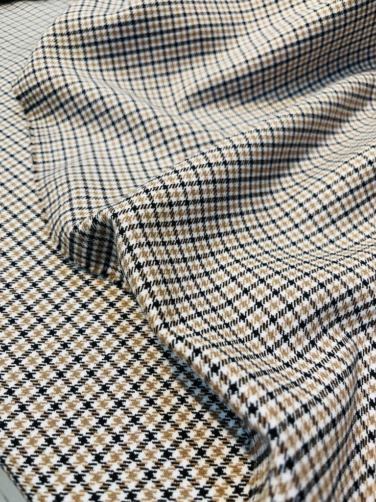 3511176609 a پارچه گاباردین (Houndstooth Camel Noir Gabardine (ZARA Ordered - Image 1